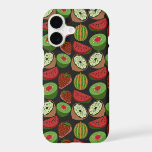 Tropical fruit seamless pattern colourful