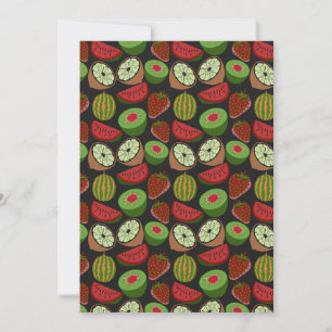 Tropical fruit seamless pattern colourful card