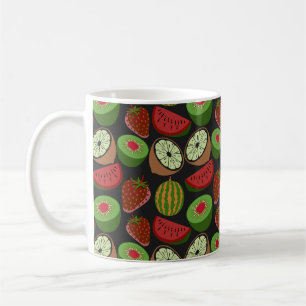 Tropical fruit seamless pattern colourful coffee mug