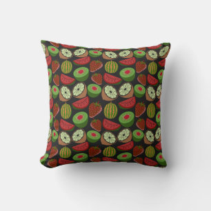Tropical fruit seamless pattern colourful cushion
