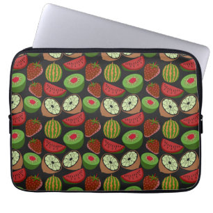 Tropical fruit seamless pattern colourful laptop sleeve