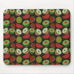 Tropical fruit seamless pattern colourful mouse pad