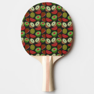 Tropical fruit seamless pattern colourful ping pong paddle