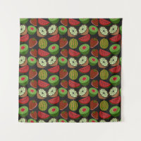 Tropical fruit seamless pattern colourful