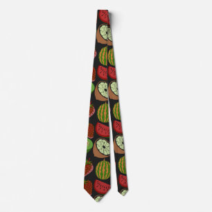 Tropical fruit seamless pattern colourful tie