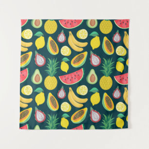 tropical fruit seamless pattern tapestry