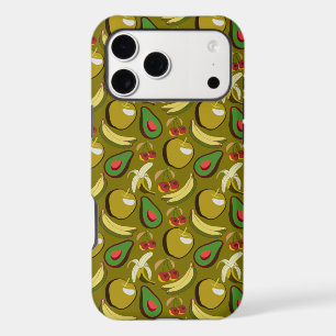 Tropical fruit seamless pattern yellow