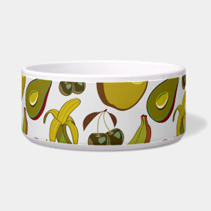 Tropical fruit seamless pattern yellow and white