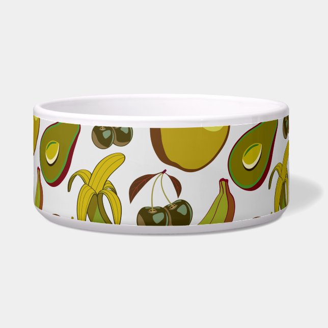 Tropical fruit seamless pattern yellow and white (Front)