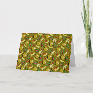 Tropical fruit seamless pattern yellow card