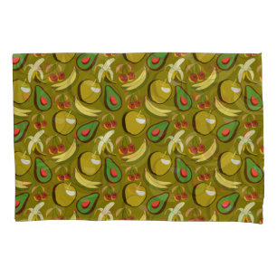 Tropical fruit seamless pattern yellow pillowcase