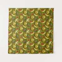 Tropical fruit seamless pattern yellow