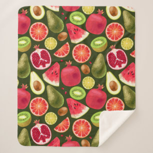 Tropical Fruit Sherpa Blanket