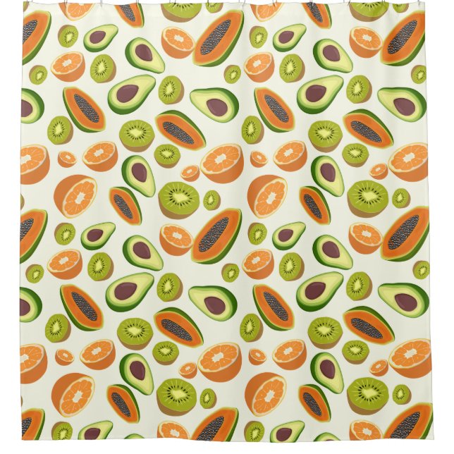 Tropical Fruit Shower Curtain (Front)