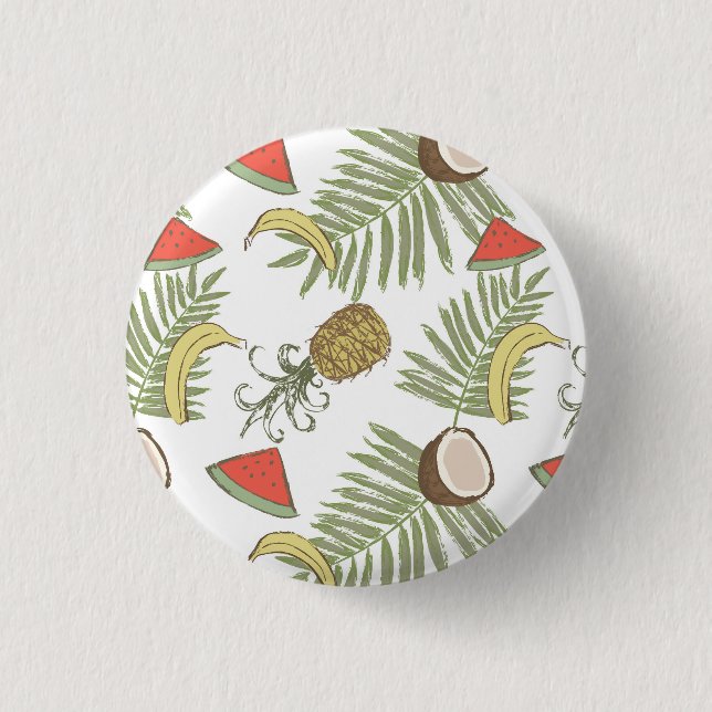 Tropical Fruit Sketch Pattern 3 Cm Round Badge (Front)
