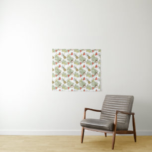 Tropical Fruit Sketch Pattern Tapestry