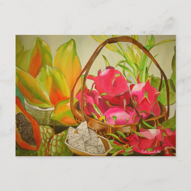 Tropical Fruit Still life original watercolor art Postcard (Front)