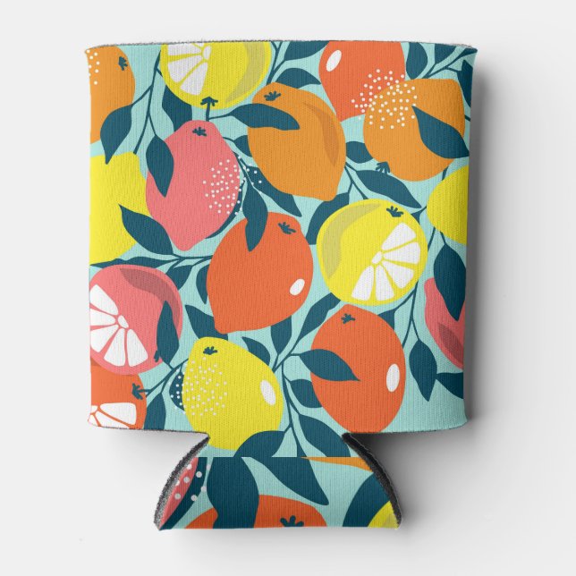 Tropical Fruit: Textile Pattern Design Can Cooler (Front)