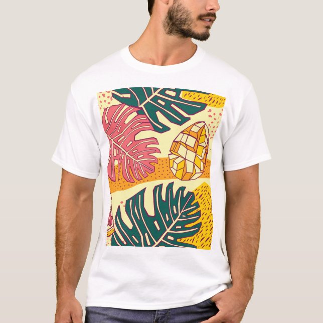 Tropical Fruit: Vibrant Pattern Design T-Shirt (Front)