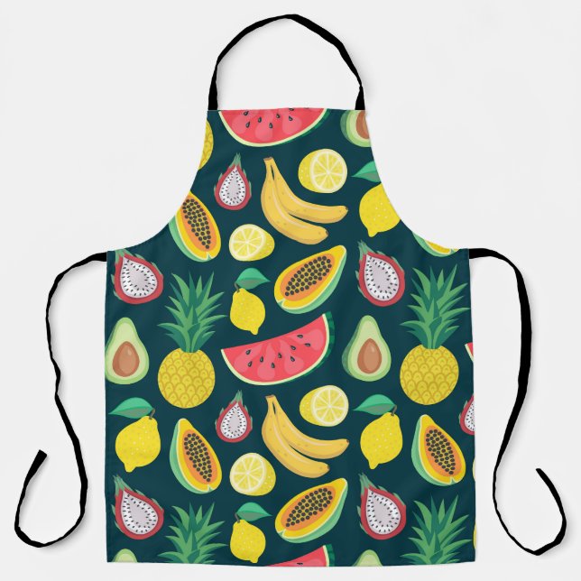 Tropical Fruit Vintage Pattern Bliss Apron (Front)