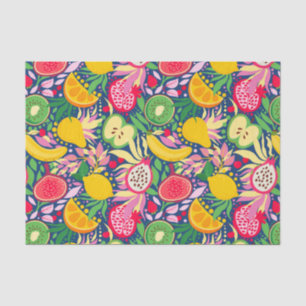 Tropical Fruit  Watercolor Summer Pattern Tissue Paper