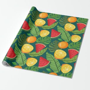 Tropical fruit wrapping paper