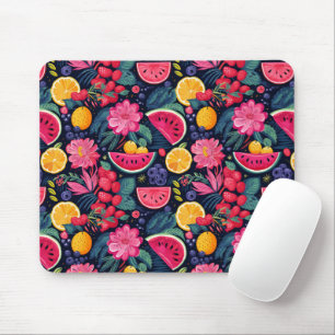 Tropical Fruits and Flowers Mouse Pad