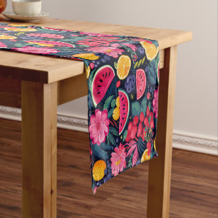 Tropical Fruits and Flowers Short Table Runner