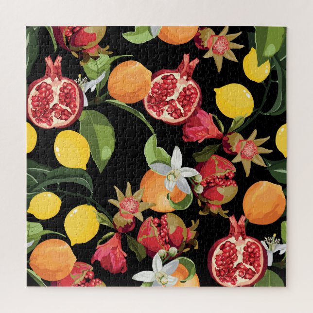 Tropical Fruits: Exotic Seamless Background Jigsaw Puzzle (Vertical)