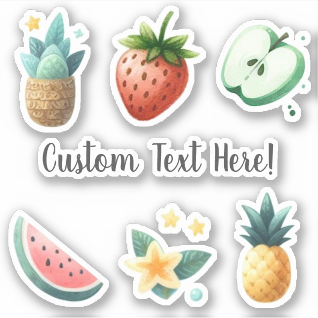 Tropical Fruits Flowers Plants Personalised Text (Front)