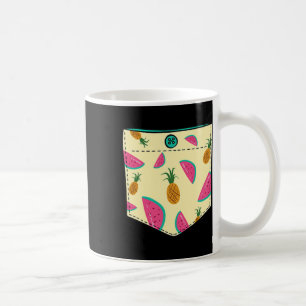 Tropical Fruits In Pocket Kawaii Hawaiian Vacation Coffee Mug