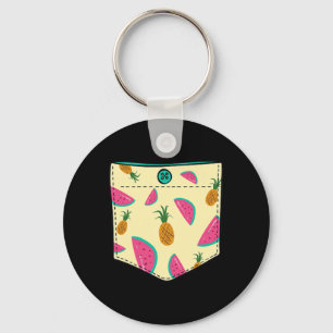 Tropical Fruits In Pocket Kawaii Hawaiian Vacation Key Ring