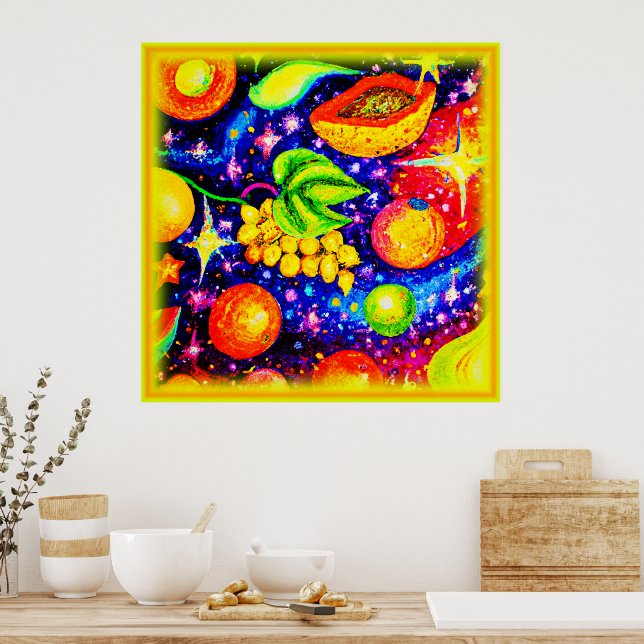 Tropical Fruits in the Sky. Buy Now Poster (Kitchen)
