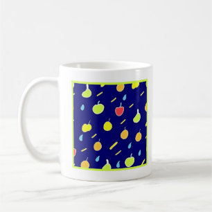 Tropical Fruits Neon Colours Pattern Coffee Mug