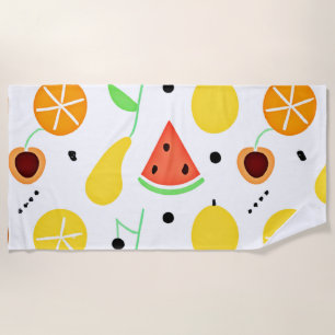 Tropical Fruits Pattern Design Beach Towel