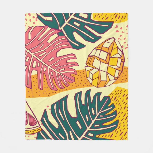 Tropical fruits,pattern design fleece blanket (Front)