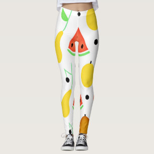 Tropical Fruits Pattern Design Leggings