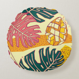 Tropical fruits,pattern design round cushion