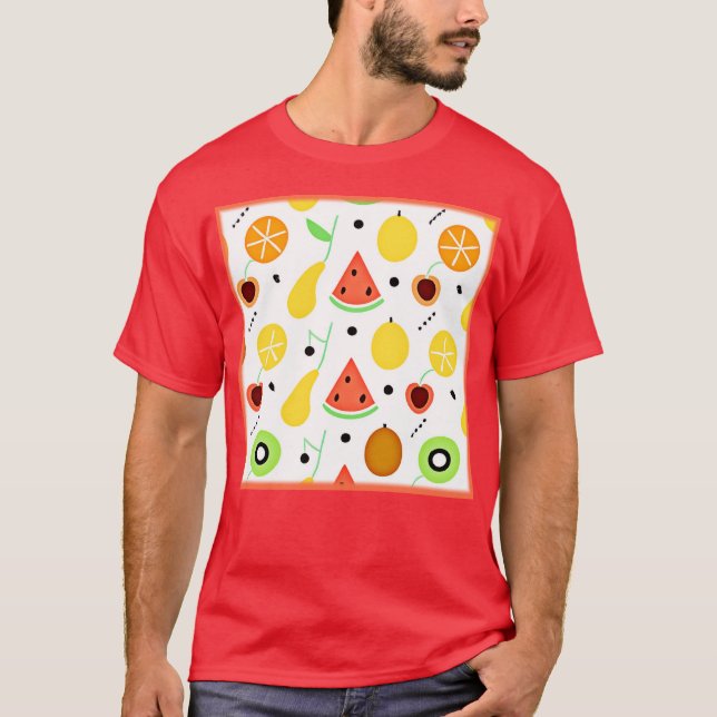 Tropical Fruits Pattern Design T-Shirt (Front)