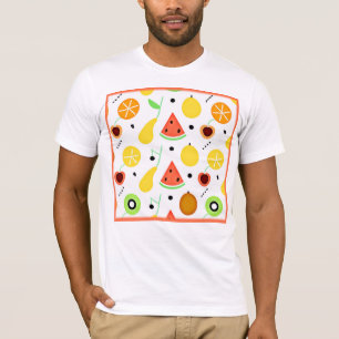Tropical Fruits Pattern Design T-Shirt