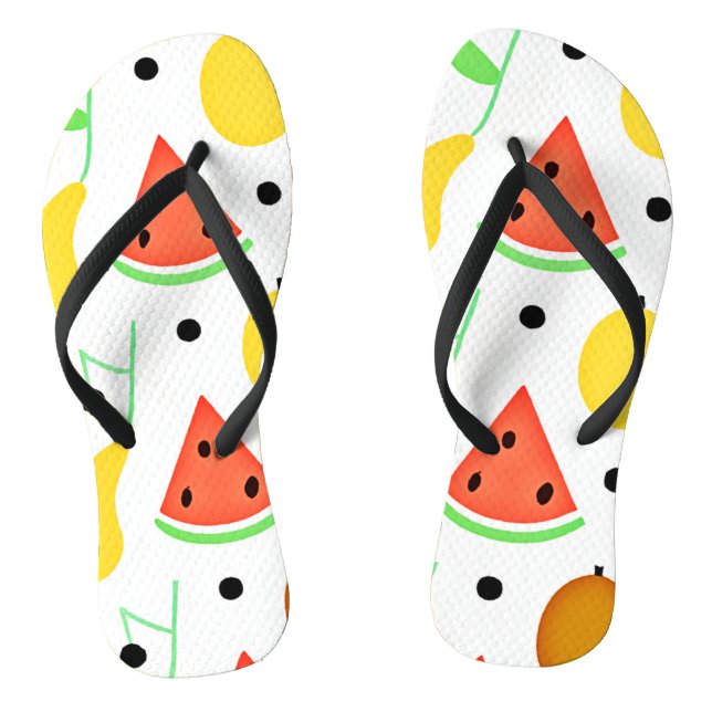 Tropical Fruits Pattern Design Thongs (Footbed)