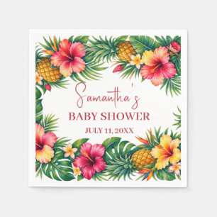 Tropical Fruits Pineapple Hawaiian Baby Shower Napkin