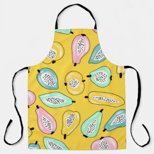 Tropical fruits print pattern illustration apron