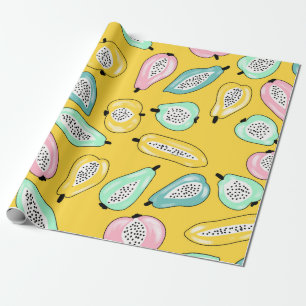 Tropical fruits print pattern illustration wrapping paper