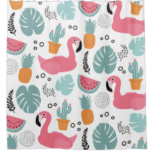 Tropical fruits: repeating pattern. shower curtain