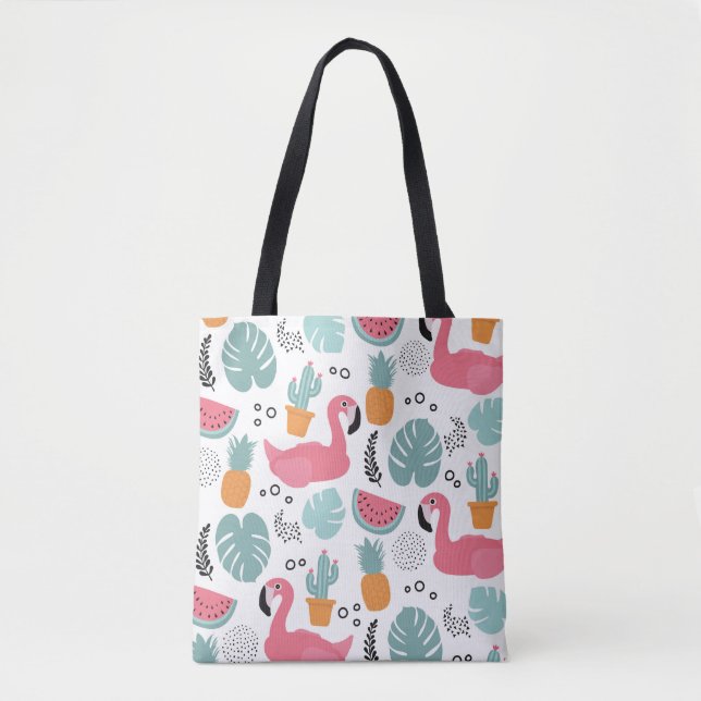 Tropical fruits: repeating pattern. tote bag (Front)
