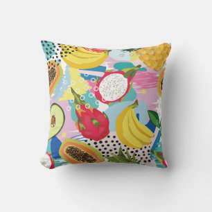 Tropical Fruits, Seamless Vintage Pattern. Cushion