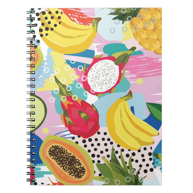 Tropical Fruits, Seamless Vintage Pattern. Notebook (Front)