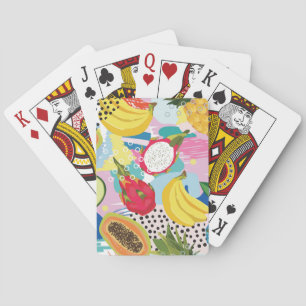 Tropical Fruits, Seamless Vintage Pattern. Playing Cards