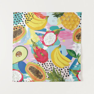 Tropical Fruits, Seamless Vintage Pattern. Tapestry
